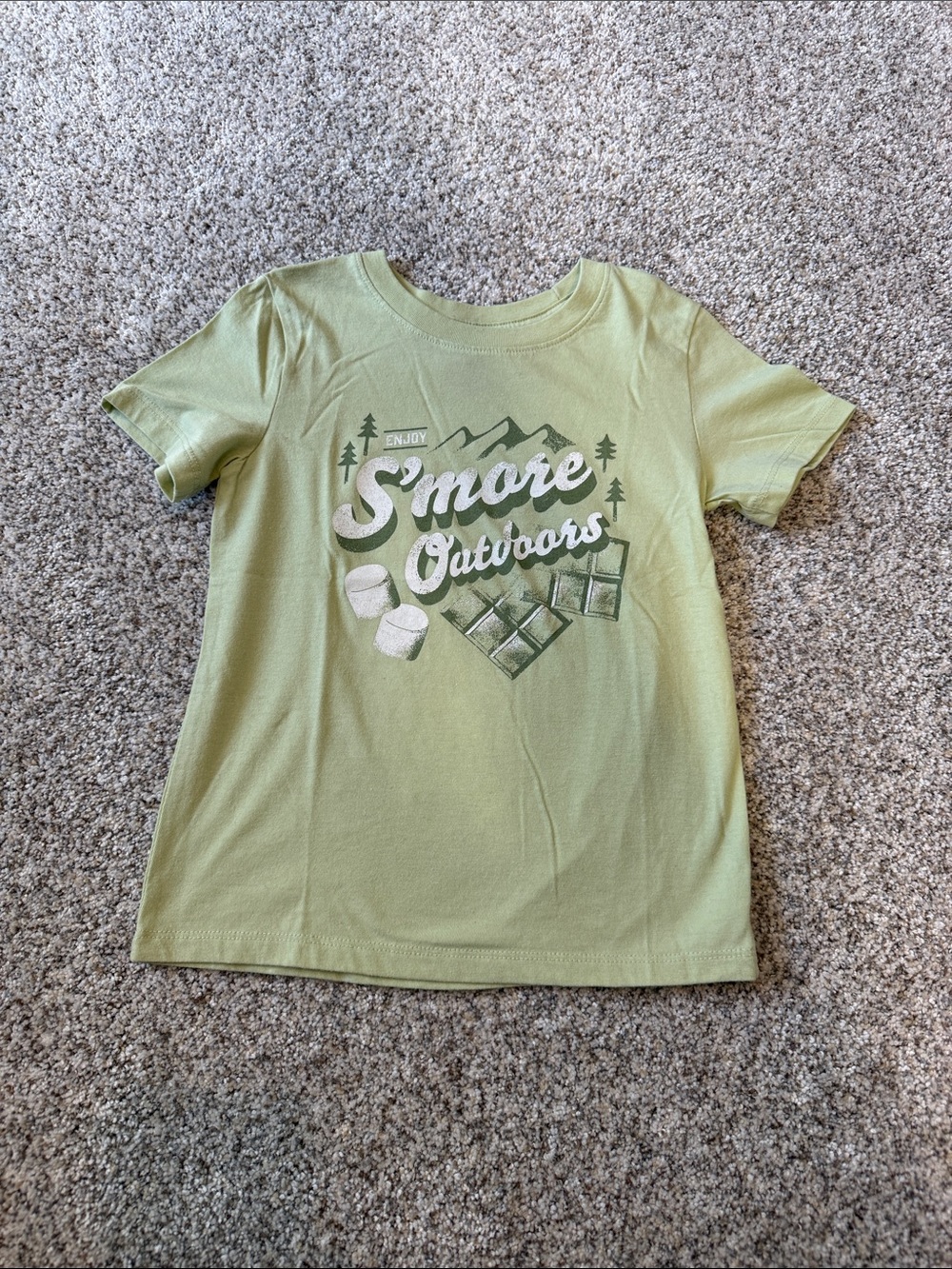 Cat & Jack Light Green S'more Outdoors Short Sleeve Tee - 5T